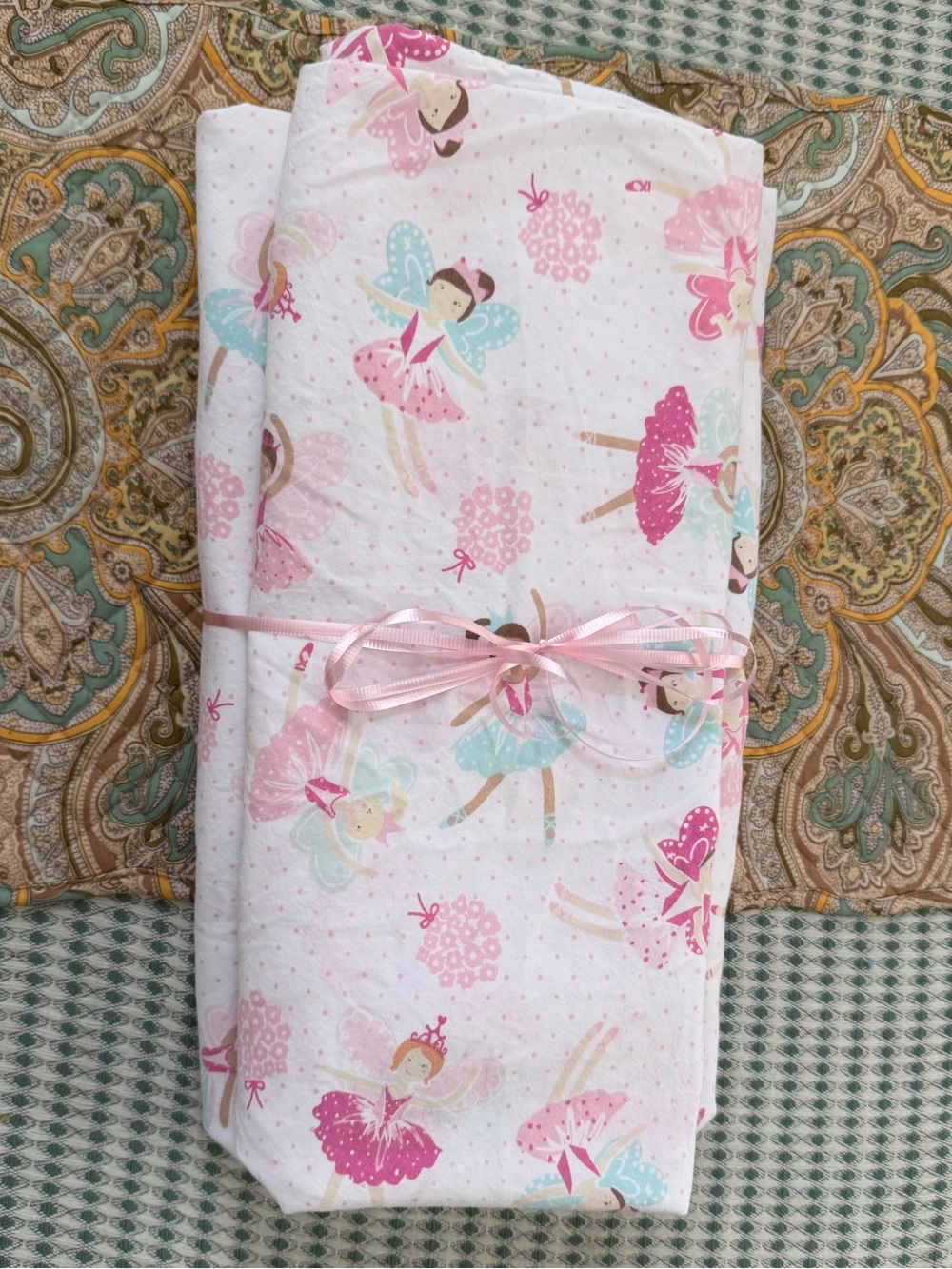 Pottery Barn Kids Ballerina Fairies Twin Flat Sheet & Pillowcase